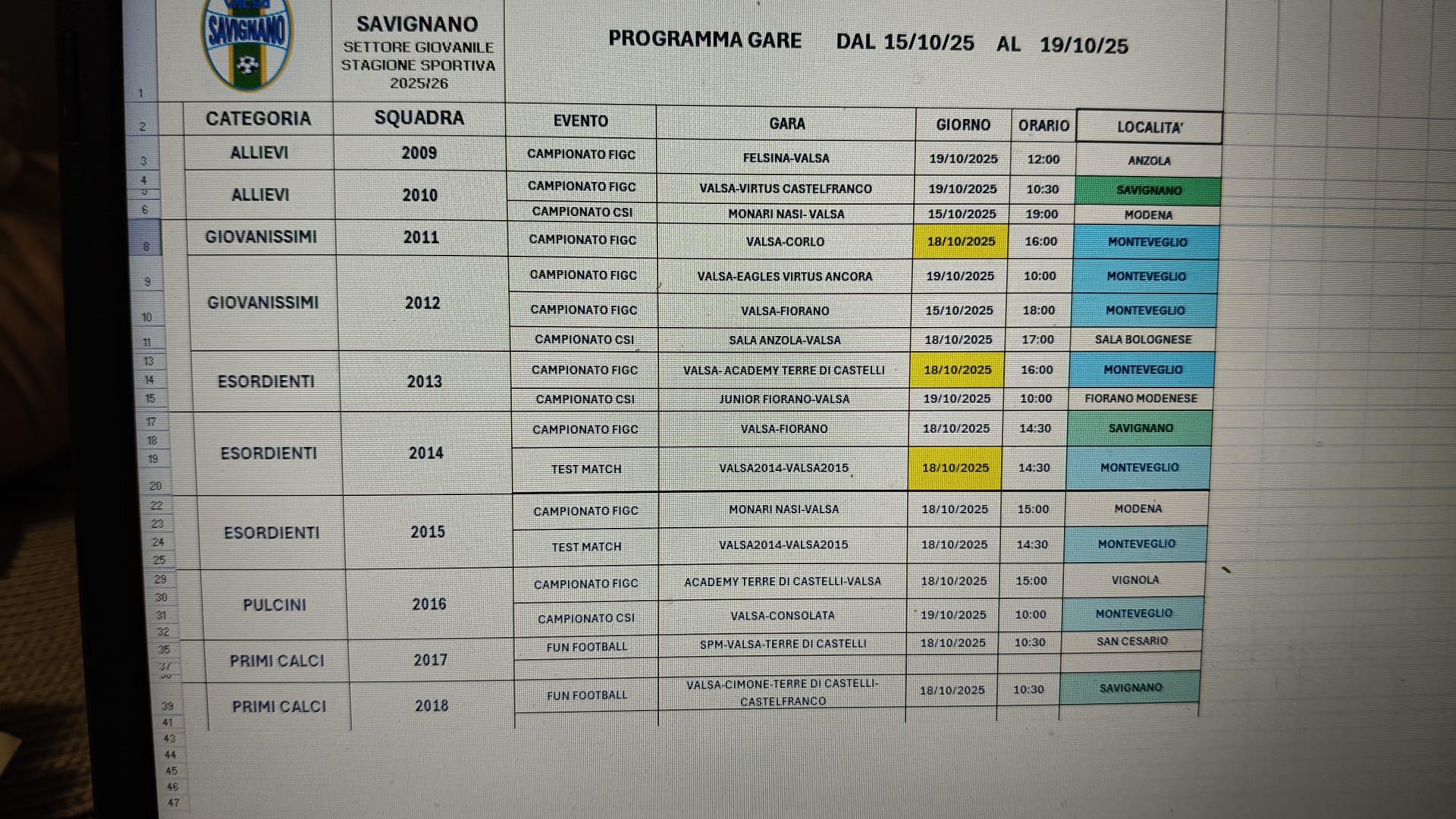 Programma Gare
