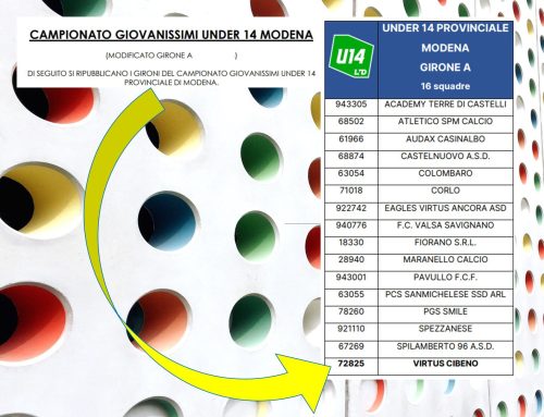 Aggiornamento Giovanissimi U14  Prov.Modena