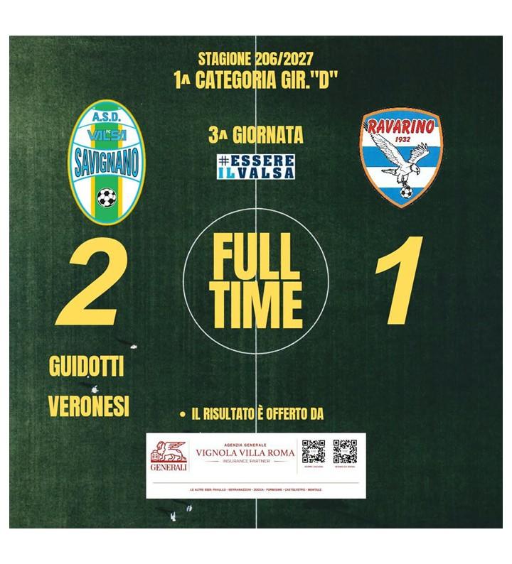 Risultato del 26/09 – 1^Squadra