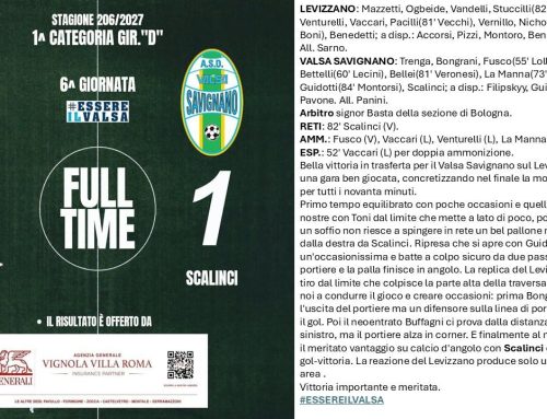 Risultato del 18/10 – 1^Squadra