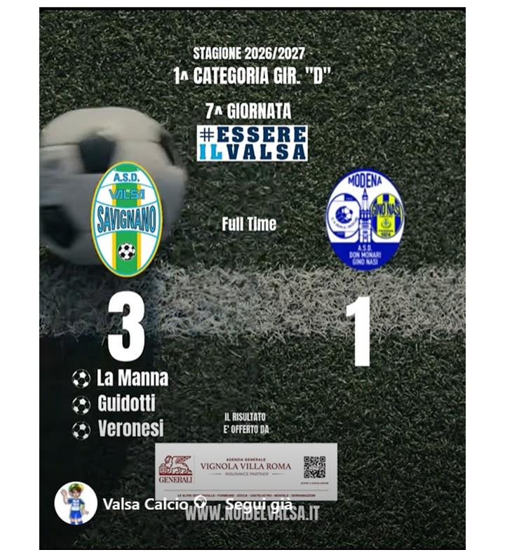 Risultato del 25/10 – 1^Squadra